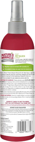 Nature's Miracle Cat Pet Block Repellent Spray, for Indoor Training, 8 oz