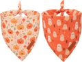 PTDECOR Halloween Dog Bandana, Ghost Pumpkin Dog Scarf