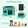 Petimber Portable Cat Playpen with Litter Box, Foldable Indoor Outdoor Cat Enclosure, Collapsible Kitten Playpen, Pet Tent for Cats Rabbits Puppies