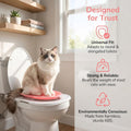 TROUVAILLE Cat Toilet Seat Training Kit, Cat Toilet Training System with Inner Support, Teach Cat to Use Toilet, Reusabl