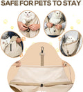 Dog Carrier Sling for Small Dogs/Cats Up to 15 lbs - Multi-Pocket Oxford Pet Sling Carrier Bag with Adjustable Strap (Beige)