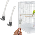 2 Pcs Bird Cage Brush with Scraper - Bird Cage Cleaner for Cleaning Kennels Perches Poop Remover Parrot Parakeet Pet Cag