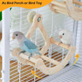 Bird Perch Toy, Interactive Rocking Parakeet Toys and Perches, Wooden Exercise Wheel Cockatiel Toys, Intelligence Puzzle Birds Enrichment Toy for Parrot, Bird Cage Accessories Perch for Budgies Conure