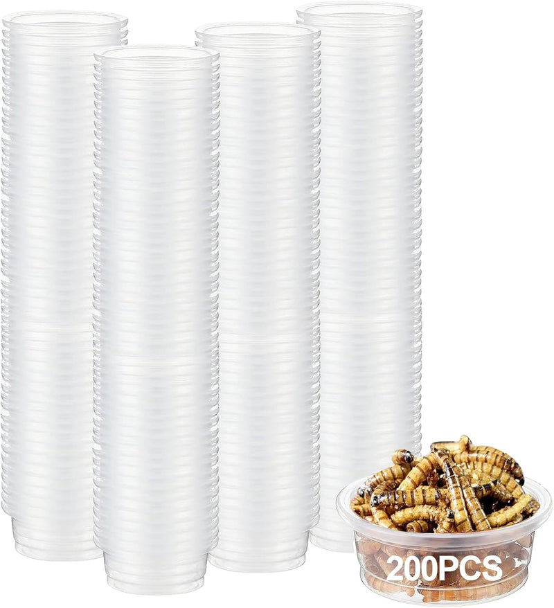 ANCKNE 200 pcs 0.5oz Crested Gecko Food and Water Feeding Cups | Reptile Feeder Bowls | for Lizard and Other Small Pet L