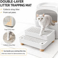 Cat Litter Box Step, 2-Step Litter Catcher with Removable Grid Top, Anti-Slip Support for Kittens & Senior Cats, Easy-Clean Step for High-Entry Litter Boxes