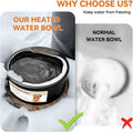 Outdoor Heated Water Bowl for Dogs Cats, 2.2L Winter Heating Dog Water Bowl Smart Thermal for Outdoor Chickens Rabbits B