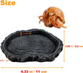 2 Pack Shallow Reptile Food Bowls, Reptile Feeding Terrarium Bowls for Bearded Dragon Lizard Frog Gecko Tortoise Hermit 
