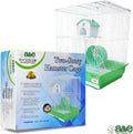 A&E Cage Co 2-Story Hamster Cage with Wheel & House, 14"x11"x15" Green