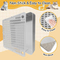 Adjustable 3 Steps Cat Litter Box Step, Litter Box Ramp with Filter Function, Non-Slip, Easy to Clean,Cat Litter Stair for Small & Elderly Cats (Light Grey)