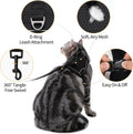 Dotoner Escape Proof Cat Harness and Leash Set Adjustable Soft Mesh Vest for Walking Safe Travel Vet Visit with Reflective Strips for Cats and Kittens(Black-M)