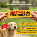 Yellow Adopt Me Dog Leash Sleeve Warning Wrap with Hook Carabiner