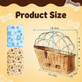 Dog Bike Basket Rear Racks Pet Carrier for Small Dogs up to 20 lbs, Brown