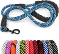 MayPaw Heavy Duty Rope Dog Leash, 3/6/8/10/12/15/20/30 FT Nylon Pet Leash, Soft Padded Handle Thick Lead Leashes for Lar