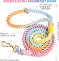 NUGUTIC Dog Leash 5 FT Handmade Braided Cotton Rope Leashes for Small Medium and Large Dogs, New Golden Heavy Duty Metal Clasp, Colorful Macaron