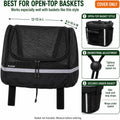 ANZOME Bike Basket Cover for Dogs, Drawstring Mesh Pet Safety Cover with Under Basket Straps for No Exposed Frame Bike Baskets, Breathable Top, Basket Not Included