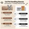 MANON ROSA 15.7” Pet Handling Sleeves, Flexible Kevlar Gloves for Cat Grooming, Nail Trimming & Arm Protection