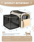 MIDOG Cat Carrier Soft for Small to Medium-Sized Cats,Up to 15 Lbs, TSA Airline Approved Soft Sided Pet Carrier,Collapsible Travel Cat Bag(Beige)