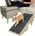 Split Ottoman Dog Ramp for Couch & Bed, 2-in-1 Foldable Dog Stairs with Non-Slip Surface, Solid Wood Pet Ramp for Small 