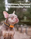 LYZPET 3-in-1 Wireless Dog Fence System: Ultra-Precise ±1Ft, Electric Shock Fence Featuring Indoor Barrier & Remote Training, IPX7 Waterproof Collar, 3 Correction Modes, 15+ lbs Dogs