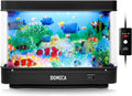 Fake Fish Tank with Moving Fish, Decorative Aquarium Lamp (Auto 2/4/12H Shutdown Timer), Artificial Tropical Marine Tank
