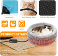 Heated Cat Bed Indoor, 20" Round Donut Deep Sleep Calming Heated Pet Beds for Cats and Small Dogs, Comfort Electric Ther