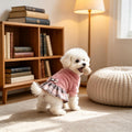YUDODO Fleece Small Dog Sweater Dress with Bowtie, Warm Girl Dog Clothes