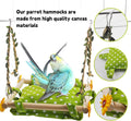Bird Toy Climbing Hammock Nest Hanging Bird Bed for Cage Wooden Perch Stand Swing with Bell Toy for Parrot Parakeet Cock