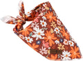 Lionet Paws Fall Dog Bandana Washable Cotton Borwn Handkerchief Scarf Triangle Floral Oxalis Bandana for Medium Large Do