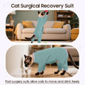 DENTRUN Cat Clothes for Hair Control with Hair Sticky Fabric - Soft Recovery Suit & Breathable Lint-Resistant Cat Sweater for Cats Only, Kitten Onesie Pajamas, L, Deep Blue
