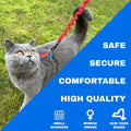 Travel Cat Harness and Bungee Leash Set - 2 in 1 Adjustable Escape Proof Cat Harness & Leash for Small, Medium, Large Ca