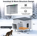 Indestructible Heated Cat House for Outside, 100% Waterproof & Weatherproof Heated Outdoor Cat House with Escape Door fo