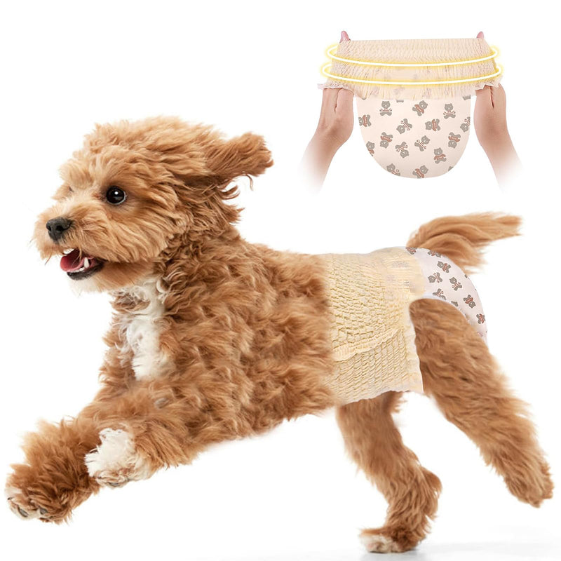 Ambreview Dog Diapers Female, Disposable Diapers for Female Dog with Stretchy Waist, Pull Up Puppy Wraps for Doggie in Heat Period Super Absorbent Leak-Proof Doggy Diaper for Dogs 10PCS (S)