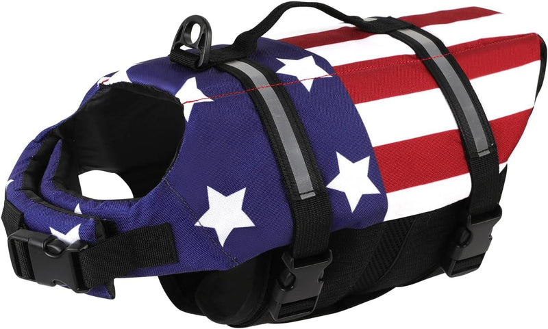 Doglay Dog Life Jacket for Swimming and Boating, Adjustable Puppy Life Vest with Reflective Stripes, Superior Buoyancy P