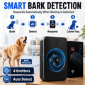 Dog Bark Deterrent Device, 4-Emitter No-Shock Dog Trainer with Automatic Detection, 3 Modes, 50 FT Remote Control, 10–30