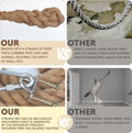 GINDOOR 2" x 9.8Ft Cat Climbing Rope with Hook, Natural Sisal Ropes for Ceiling and Wall Mounted, Durable Space Saving Cat Climbing Jute Rope Toy with Scratching Kitten Rope for Indoor and Outdoor