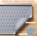 CHARMROSE Silicone Pet Feeding Mat - 100% Waterproof Dog & Cat Bowl Pad with Raised Edges - Protects Floors from Messy Eaters & Spills - Anti-Slip, 100% PET-Safe, Dishwasher Safe (Grey 18.5"x11.5")