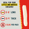 Canine Chews 5-6" Dog Rawhide Retriever Rolls - Pack of 20 Extra Thick Dog Rawhide Chews - 100% Real & All-Natural Beef Rawhide Bones for Small Dogs - Healthy Single-Ingredient Natural Rawhide Rolls