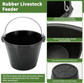 2 Pack Rubber Horse Feed Buckets, 10 Qt Water Troughs with Handles