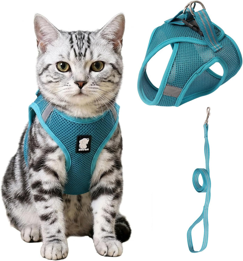 HEYWEAN Cat Harness and Leash - Ultra Light Escape Proof Kitten Collar Cat Walking Jacket with Running Cushioning Soft a