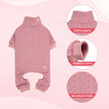 Dog Sweater Turtleneck Knitted Pet Clothes Solid Color Puppy Sweater Warm Dog Sweaters for Small Medium Dogs(Pink&S/M)