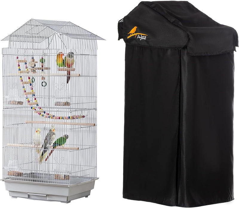 Small Black Good Night Blackout Bird Cage Cover(18 x 14 x 40inch)