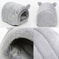 Hedgehog Bed Cave Nest Hideout, Hamster Guinea Pigs Small Animals Cage Supplies Warm House-Gray