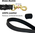Guiding Star Leather Dog Leash 6ft, Dog Leashes for Large Dogs Heavy Duty, Soft Braided Handmade Leather Training Leash for Large & Medium Dogs (6ftx3/4inch, Black)