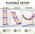 Flexible Wooden Bird Ladder Bridge for Cages, 25 in, 10 Steps