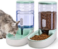 Kacoomi Automatic Dog Cat Feeder and Water Dispenser Gravity Food Feeder and Waterer Set with Pet Food Bowl for Small Me