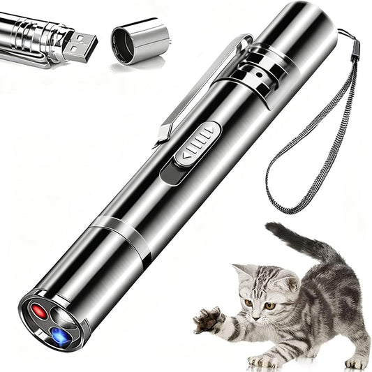 IVVTRYI 2 Pcs Cat Toys, USB Rechargeable, 3 Light Modes & 5 Fun Patterns