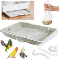 Tfwadmx 50 PCS Disposable Bird Cage Liner Bags 34'' x 22'' Plastic Parakeet Cage Tray Liners Oversized Plastic Tray Cove
