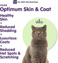 Dr. Bill’s Feline Optimum Skin & Coat Cat Supplement – Omega-3 Fish Oil for Shedding, Hairballs & Itchy Skin – Supports Healthy Fur with Marine Collagen, Biotin & Hyaluronic Acid – Made in USA