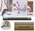 Bird Parrot Feeders,No Mess Bird Feeder for Cage,Automatic Acrylic Parakeet Feeder Cage Accessories for Small Birds Parr