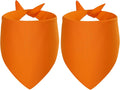 Blank Dog Bandana Orange Large 2PCS, DIY Solid Cotton Triangle Scarf